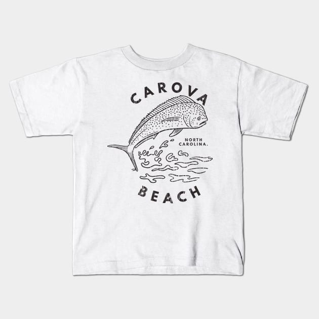 Carova, NC Summertime Vacationing Mahi Mahi Big Head Fish Kids T-Shirt by Contentarama